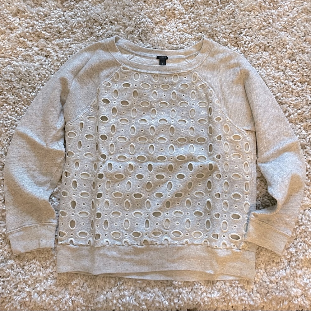 JCrew eyelet embroidery sweatshirt
